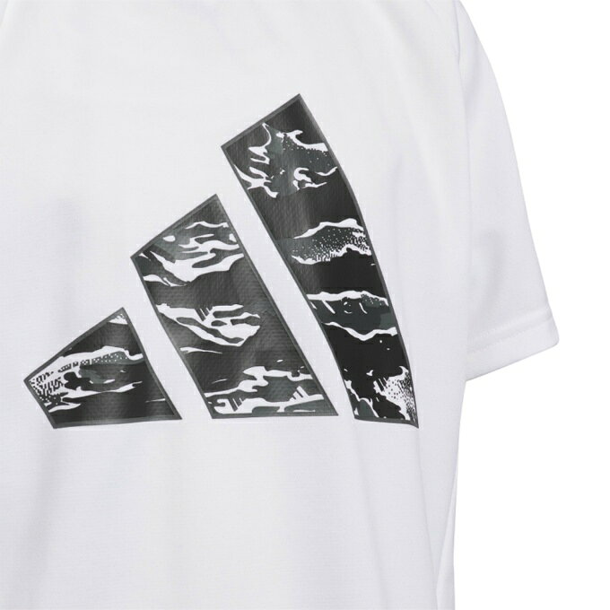 アディダス Tシャツ 半袖 ジュニア キッズ エッセンシャルズ 3バー カモ柄 半袖Tシ...