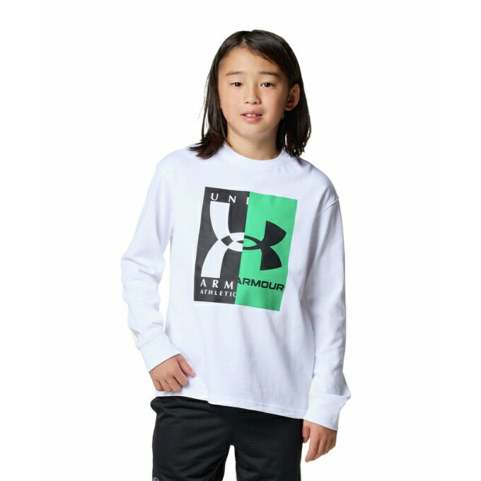 アンダーアーマー Tシャツ 長袖 ジュニア UA HEAVYWEIGHT COTTON GRAPHIC LONG SLEEVE T-SHIRT 6001340-100 UNDER ARMOUR