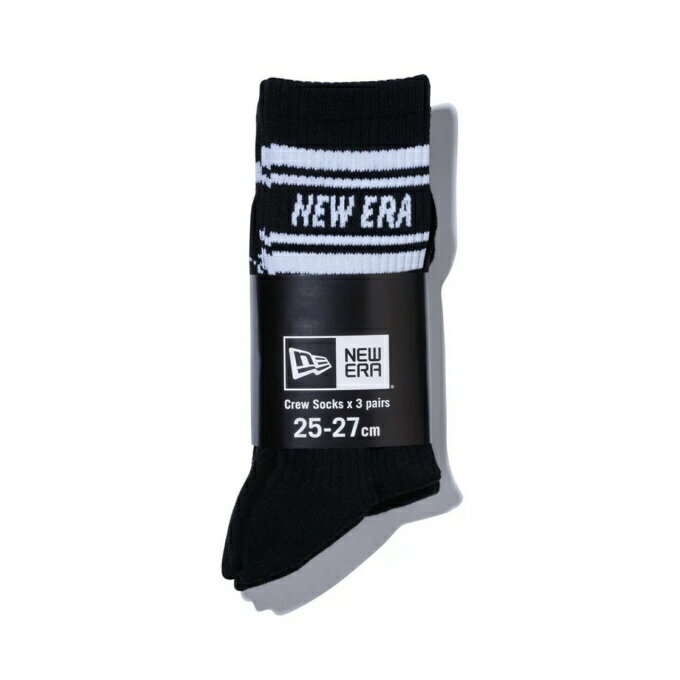ニューエラ NEW ERA ソックス メンズ レディース ジュニア クルー 3ペア ライン 14...