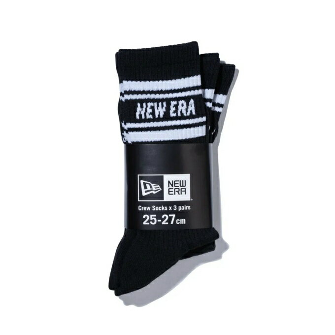 ニューエラ NEW ERA ソックス メンズ レディース ジュニア クルー 3ペア ライン 14...