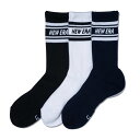 ニューエラ NEW ERA ソックス メンズ レディース ジュニア クルー 3ペア ライン 14518181 SOCKS