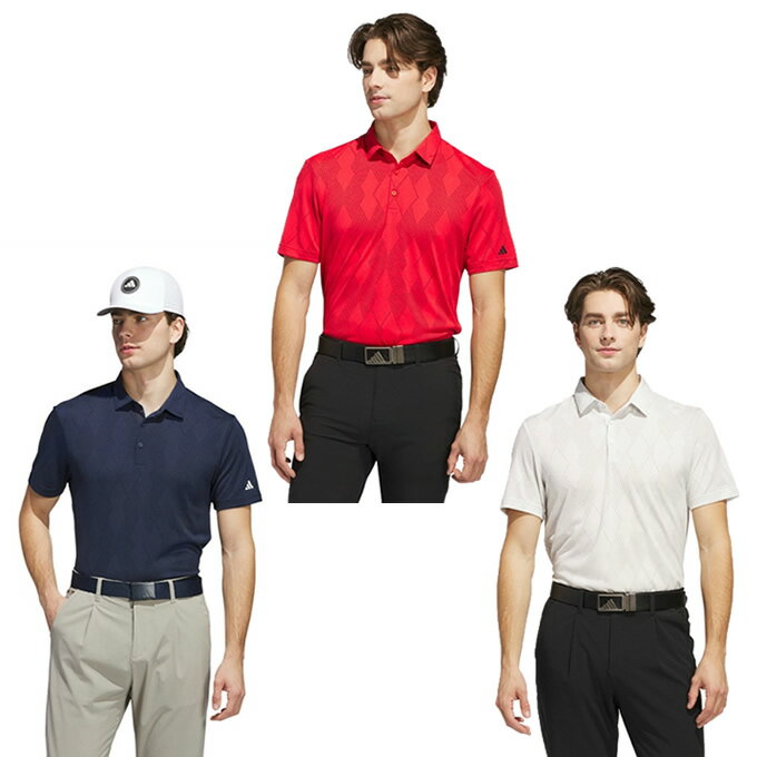 【全品対象最大10%OFFクーポン 2025/11/30 0:00〜12/11 1:59】アディダス ゴルフウェア ポロシャツ 半袖 メンズ メッシュアーガイル...