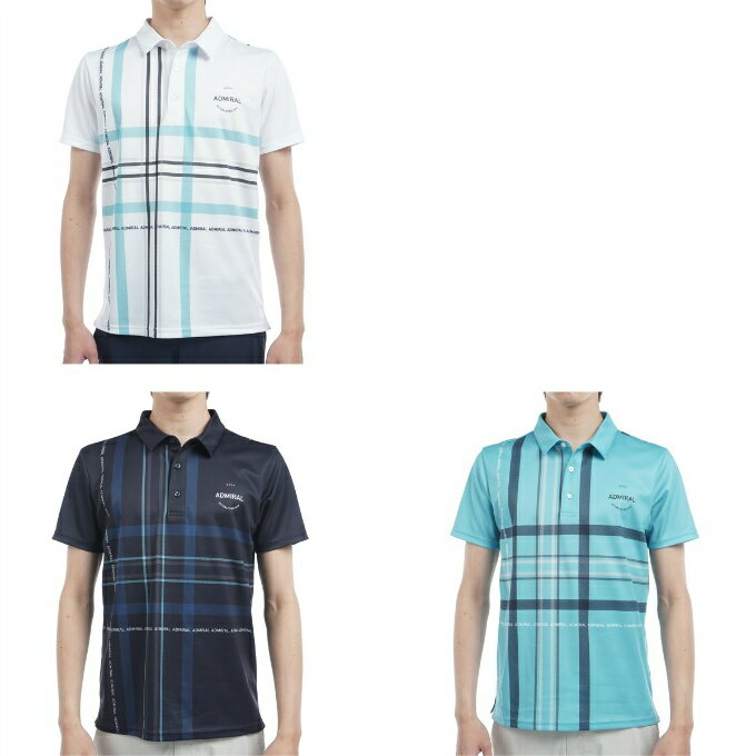 アドミラル Admiral ゴルフウェア ポロシャツ 半袖 メンズ チェックプリント シャツ ADMA508 【2025年..