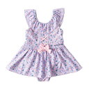 【全品対象最大10%OFFクーポン!7/13 10:00~7/15 23:59】エムシー アンファン(MC ENFANTS) 水着 ワンピース 女の子 ジュニア 花柄Aラインワンピース 125-701