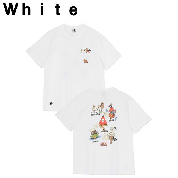 チャムス CHUMS Tシャツ 半袖 メンズ アンチバグフードヨーカイポケットTシャツ CH...