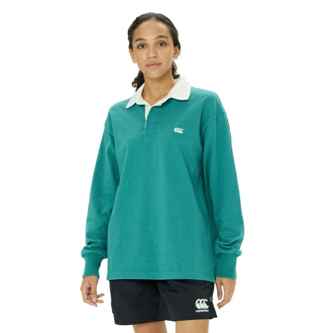【全品対象最大10%OFF！2025年8月4日20:00〜8月11日1:59】 カンタベリー CANTERBURY 長袖シャツ メンズ SOLID COLOR RUGBY JERSEY RA425154-43