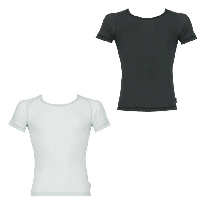 ■カラー：BL、SG ■素材：ナイロン70％、ポリウレタン30％ ■原産国：日本製 ■素材： ・通気性（本体） ・ネック種類/Uネック ・袖丈/半袖（3分袖） ■特徴： ・べたつきからの解放 ・肌離れのよい汗対策インナー ・べたつき防止加工...