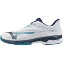ミズノ MIZUNO テニスシューズ オムニ クレー メンズ レディース ウエーブエクシード6 WIDE OC 61GB251318