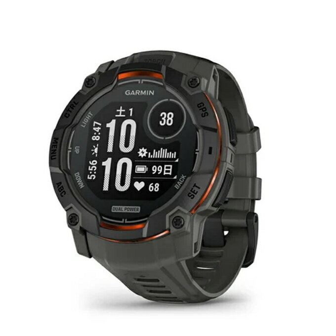 【条件達成で最大10万ポイント獲得のチャンス！4/20〜4/30】ガーミン GARMIN ランニング 腕時計 GPS付 Instinct 3 Dual Power タフネスGPSウォッチ 010-02935-30