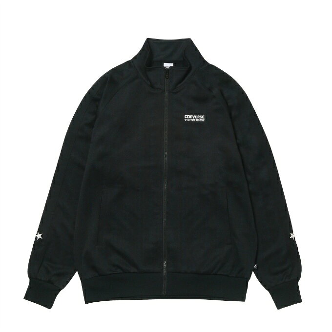 ■カラー：BK ■サイズ： M ( 身幅/58cm、着丈/67cm、裄丈/86cm ) L ( 身幅/60cm、着丈/70cm、裄丈/89cm ) XL ( 身幅/62cm、着丈/73cm、裄丈/92cm ) ※製品によって仕上りサイズに多少の誤差がありますのでご了承下さい。 ■素材： 本体/ポリエステル98%、ポリウレタン2% リブ部分/ポリエステル97%、ポリウレタン3% ■特長： ・吸汗速乾性能を持つオリジナルのジャカードのジャージ素材を採用 ・肩から袖にかけてシェブロン＆スターのロゴをイメージしたカッティング表現 ■原産国：中国 検索ワード：トレーニングウェア トレーニングジャケット