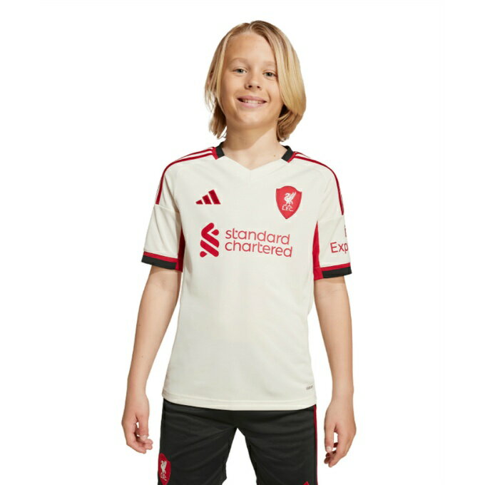 乐天商城 - アディダス(adidas) サッカーウェア レプリカシャツ ジュニア リバプールFC 25/26 アウェイ ジャージー キッズ JV6453 JYF48