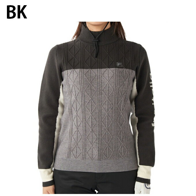 【全品対象最大10％OFF！11/20 20:00〜11/27 1:59】フィラ FILA ゴルフウェア セーター レディース モックネックセーター 795-705 【2025年秋冬モデル】