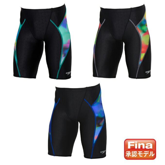 【WA承認モデル】マスターズスイマーのためのハイウエスト仕様のメンズジャマーです。 リサイクルポリエステル糸を使用した環境配慮型素材「FLEX Σ χ（フレックス・シグマ・カイ）」を採用。高いストレッチ性と快適なフィット感が、スムーズな泳ぎを後押し。優れたはっ水性が軽量感をキープします。 安心感のあるハイウエスト・幅広ゴムを採用し、ウエストの食い込みを軽減。ウエストまわりは着脱しやすいサイズ感です。裾のステッチを表側にし、着用中の締め付けと不快感を抑えます。膝上までのレッグ丈（4分丈）。 プールの中の水流やパワーをカラーで表現したグラフィック柄を両サイドに採用。無地の水着に飽きた方や柄もの初挑戦の方でも取り入れやすい、さりげないプリント使いです。シャープなデザインにモチベーションも上がるはず。レーシング初心者にもおすすめの一着です。 ■カラー：BL ( ブルー )、GR ( グリーン )、MT ( マルチ ) ■サイズ(実寸)： S M ( ウエスト幅/28cm、ワタリ/17cm、股下/24cm、脇丈/41cm、裾幅/16cm ) L ( ウエスト幅/29cm、ワタリ/18cm、股下/25cm、脇丈/43cm、裾幅/17cm ) O ※製品によって仕上りサイズに多少の誤差がありますのでご了承下さい。 ■素材：FLEX Σχ（ポリエステル85%、ポリウレタン15%） ■原産国：中国 ■特徴： ・FLEX Σx / ペットボトルを再利用したリサイクルポリエステルを使用した環境配慮型素材。優れた伸縮性と高いはっ水性が軽量感をキープします。 ・WORLD AQUATICS承認モデル / 国際大会や、公式大会で記録が公式に承認されるモデル ・ボトムス4分丈 ・ストレッチ性のある素材 ・はっ水加工 / 水を球状にしてはじく加工です ※返品不可となります。 検索ワード：競泳用水着 競泳パンツ スイムウェア ハーフスパッツ