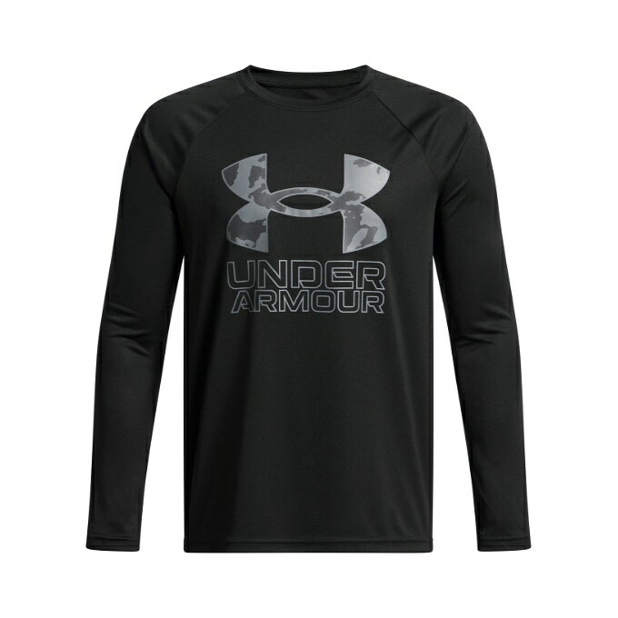 印花 - 【条件達成で最大10万ポイント獲得のチャンス！4/20〜4/30】アンダーアーマー(UNDER ARMOUR) Tシャツ 長袖 ジュニア UAテック ハイブリッド プリント フィル ロングスリーブ 1380470-005