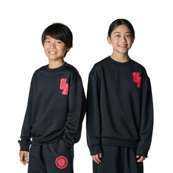 樂天商城 - アンダーアーマー(UNDER ARMOUR) スウェットトレーナー ジュニア UAテック テリー オーバーサイズド カレッジ クレスト ロゴ クルー 6007825-001