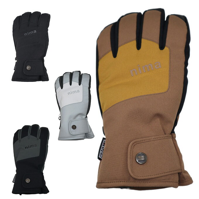 ■カラー：18メタルグレー、19ブラック、21ホワイト、68マスタード ■サイズ： M(手の甲/26.5cm、全長/25.5cm、中指の長さ/7.5cm) L(手の甲/27.5cm、全長/26cm、中指の長さ/8cm) ■素材： 本体 ポリエステル100% 掌部 合成皮革 裏地 ポリエステル100% ■原産国： 中国 ■特徴： ・耐水圧10,000mmのアクアプロテック素材を使用し、防水性・防風性に優れています。 ・裏地にはあたたかい素材を採用。 ・手口の調整タブで手首にフィット。 ・脱げ落ちにくいストラップ付き。 検索ワード：スノーボード手袋 スノボ手袋 スノボー手袋