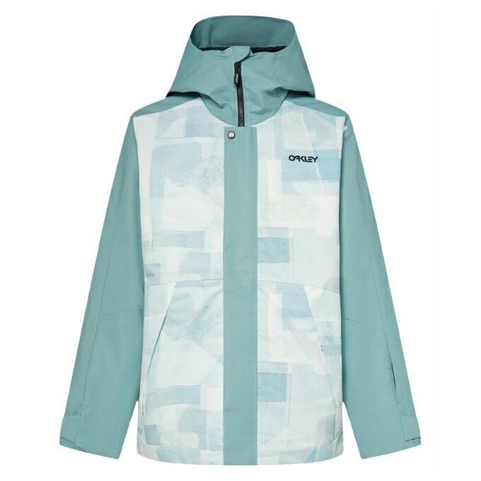 ■カラー：7CC PACIFI ■サイズ(実寸サイズ)：M(US-S)、L(US-M)、XL(US-L) M(US-S) 対象胸囲/92cm～97cm、対象身長/165cm～175cm、前丈/77cm、身幅/60cm、袖丈/83.5cm L(US-M) 対象胸囲/98cm～103cm、対象身長/170cm～180cm、前丈/78.5cm、身幅/63cm、袖丈/85cm XL(US-L) 対象胸囲/104cm～109cm、対象身長/175cm～185cm、前丈/80cm、身幅/66cm、袖丈/86.5cm ※製品によって仕上りサイズに多少の誤差がありますのでご了承下さいませ ■素材：リサイクルポリエステル57%、ポリエステル43% ■原産国：中国 ■特長： 2L FNDry10K/10K インサレーションジャケットは、FNDryメンブレンが提供する高い防水透湿性10、000mm/10、000g/平方メートル/24h素材を採用。80gのボディ用、60gの袖とフード用インサレーションが高い保温性を確保。ヘルメット対応のフードは雪や風から顔を守ります。フロントジッパーにはストームフラップを装備し、雪や風の侵入を防ぎます。ファスナー付きハンドポケットは小物の収納に便利で、雪の侵入を防ぎます。メッシュライニング付きのピットベントは、体温調節をサポート。左袖のRFIDリフトパスポケットや、ゴーグルやメディアの収納に便利な内ポケット。固定式の雪スカートは、パウダーでのアクティブな動きにも対応。ベルクロストラップで調節可能なカフスは袖口からの雪の侵入を防ぎ、フィット感を向上。フロント、フード、バックに配されたOakley B1Bロゴが、デザインアクセント。レギュラーフィットデザイン。 検索ワード：スノボ スノボー