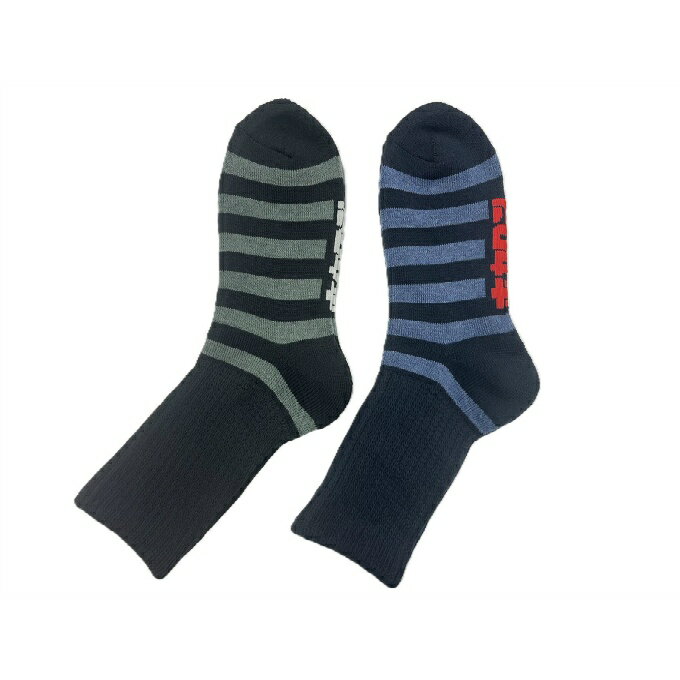 ホカロン HOKARON ソックス メンズ 2Pボーダー総パイルクルー丈 HKM51004F6 とにかくあったかい 防寒 ..