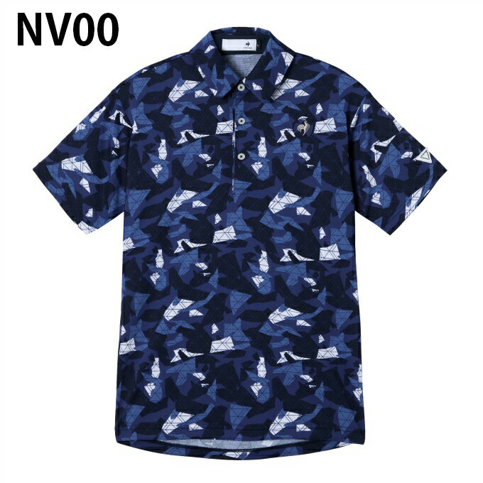 ルコックスポルティフ le coq sportif ゴルフウェア ポロシャツ 半袖 メンズ 小柄プリント半袖シャツ LG5FHS01M 【2025年秋冬モデル】