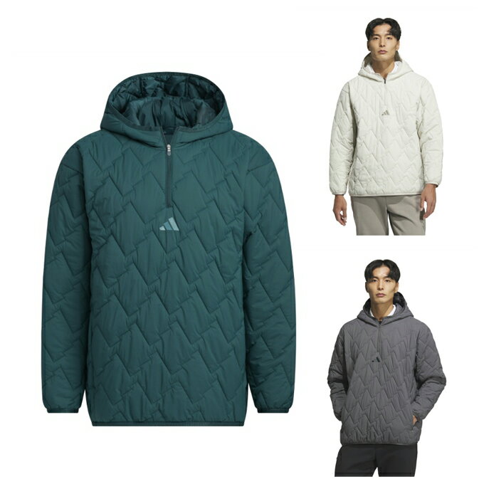 アディダス adidas ゴルフウェア ブルゾン メンズ ビヨンド ザ コース キルト ハーフジップ フーディージャケット JUW86 【国内正規品】【2025年秋冬モデル】