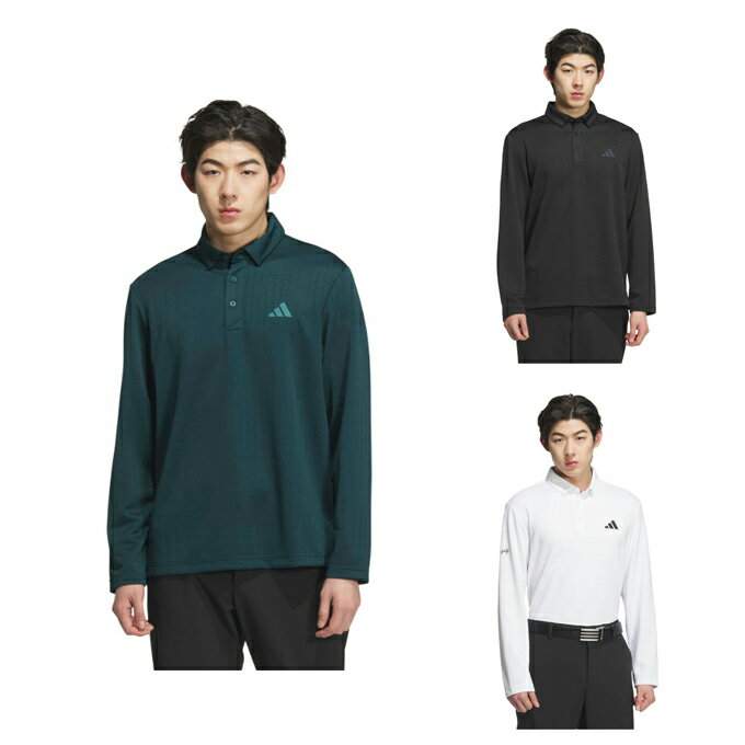 乐天商城 - アディダス adidas ゴルフウェア ポロシャツ 長袖 メンズ シーズナルジャガード長袖シャツ JVV03 【国内正規品】【2025年秋冬モデル】