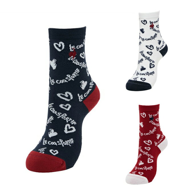 ルコックスポルティフ le coq sportif ゴルフ ソックス レディース 手書きロゴ柄 ショート丈ソックス LG5FSO02L 【2025年秋冬モデル】