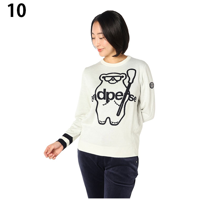 【全品対象ポイント10倍！ 2/15 20:00〜23:59】アンパスィ(and per se) ゴルフウェア セーター レディース クレアニットクルーネックセーター AFF2345A7 【2025年秋冬モデル】