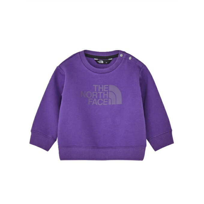 フロントにTHE NORTH FACEのロゴをあしらったスウェットクルーのベビーモデル。コットンとポリエステルを混紡した裏起毛の厚手スウェット地を採用しています。脱ぎ着がしやすいよう、左肩ドットボタン仕様です。 ■カラー：TP(TNFパープル) ■サイズ：80、90 ■素材：Organic T/C Sweat(綿85%、ポリエステル15%) ■原産国：カンボジア ■機能：着脱しやすいように左肩ドットボタン仕様 検索ワード：クルー スウェット