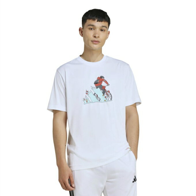 アディダス(adidas) Tシャツ 半袖 メンズ クライマクール ドゥードル ハント バイク グラフィック Tシャツ CB843-KD5159