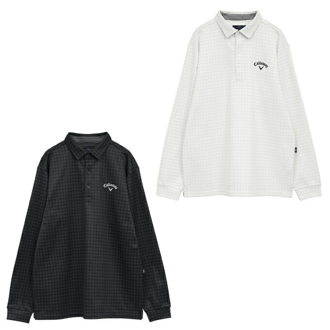 キャロウェイ(Callaway) ゴルフウェア ポロシャツ 長袖 メンズ 裏起毛千鳥プリント長袖シャツ C25233115 【国内正規品】【2025年秋冬モデル】