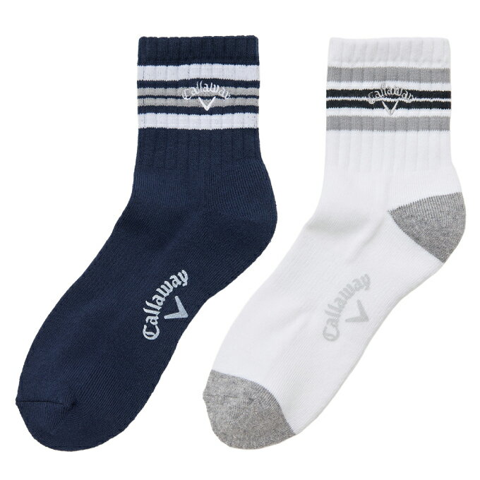 キャロウェイ(Callaway) ゴルフ ソックス メンズ ラインショートソックス C25293103 【国内正規品】【2025年秋冬モデル】