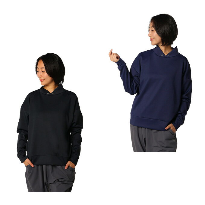 アンドライフ(&life) スウェット レディース ストレッチニット フェイクフードPO AL451105E61