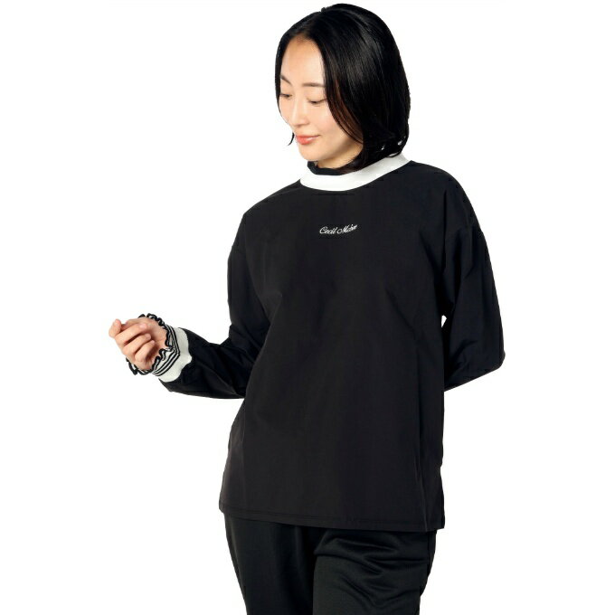 【全品対象最大10％OFFクーポン 2025/11/30 0:00〜12/11 1:59】セシルマクビー グリーン(CECIL McBEE green) ゴルフウェア ポロシャツ 長袖 レディース シャーリングモックネック長袖ポロ CGF25011TS 【2025年秋冬モデル】