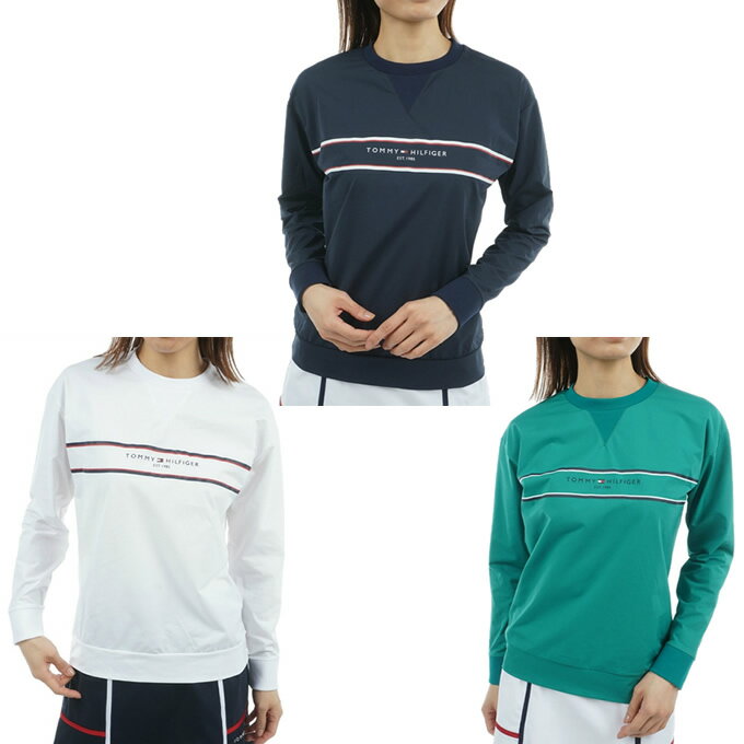 トミーヒルフィガーゴルフ(TOMMY HILFIGER GOLF) ゴルフウェア 長袖シャツ レディース フロントロゴ 長袖スウェットシャツ THLA560 【2025年秋冬モデル】