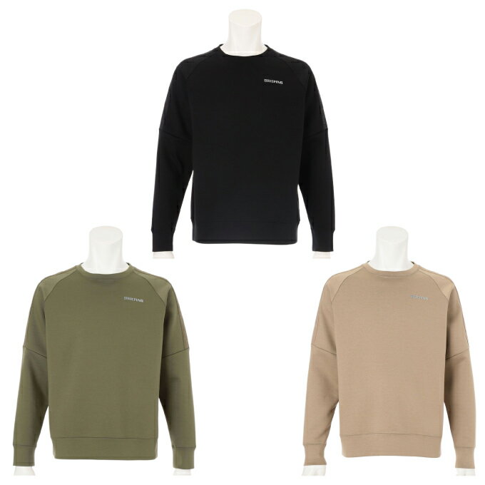 ブリーフィング(BRIEFING) ゴルフウェア 長袖シャツ メンズ WARM LOGO LINE CREWNECK BRG253M38 【2025年秋冬モデル】