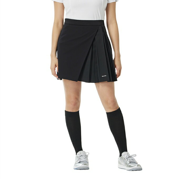 新品未使用 Taylor Made テーラーメイド 黒 プリーツラップスカート ストレッチ ハイウエスト レイヤープリーツスカート レディス