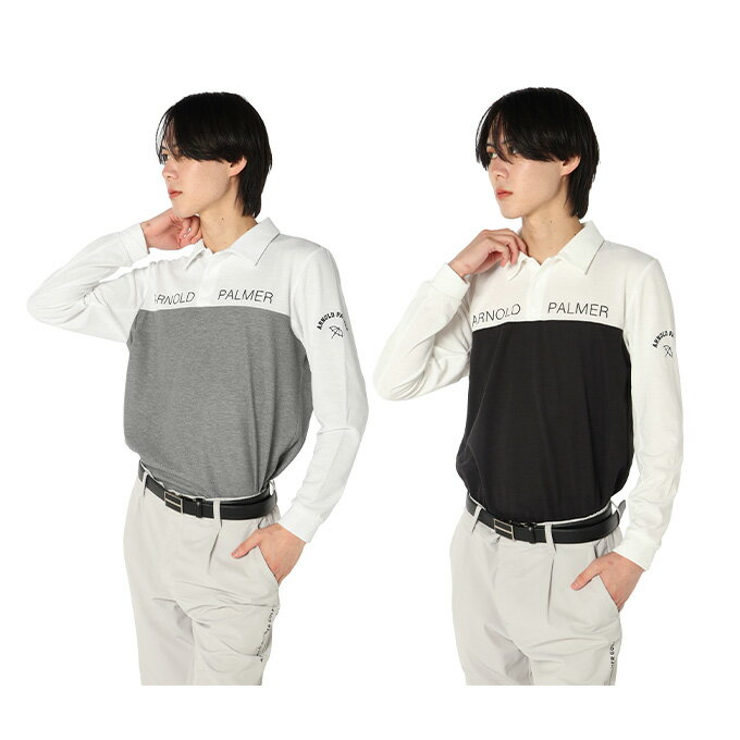 アーノルドパーマー(arnold palmer) ゴルフウェア ポロシャツ メンズ 長袖 BKバイカラー長袖ポロ AP220202E10 【2025年秋冬モデル】