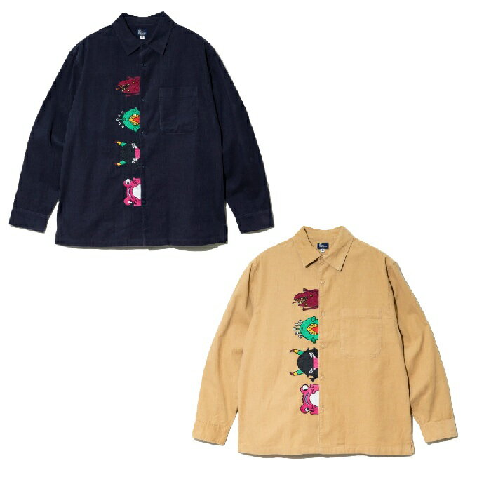ゴースローキャラバン(Go Slow Caravan) 長袖シャツ メンズ コーデュロイ前立て刺繍シャツ 350223