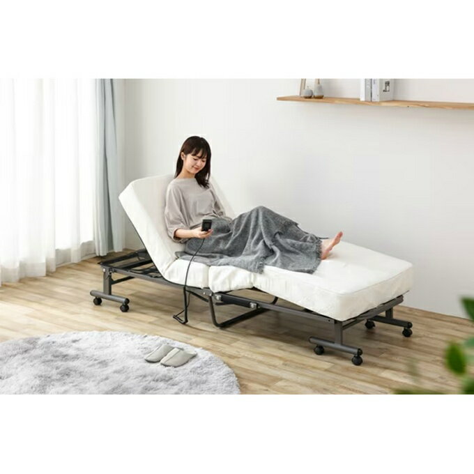 【全品対象最大10%OFFクーポン 2025/11/30 0:00〜12/11 1:59】アイリスオーヤマ(IRIS OHYAMA) ベッド 折りたたみコイル電動ベッド セミシングル OTBSS-CDN【メーカー直送】【ご自宅配送限定】‥ [2]