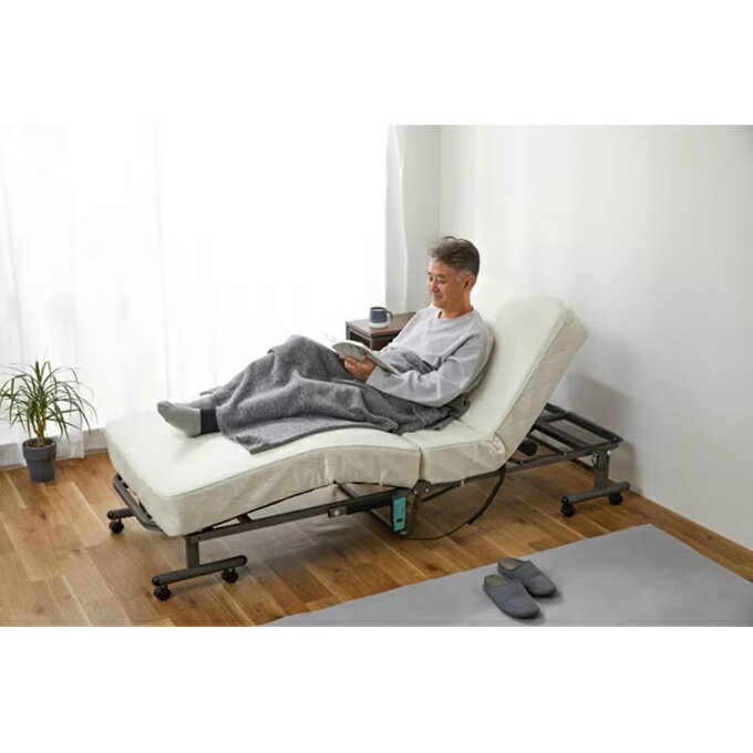 【全品対象最大10%OFFクーポン 2025/11/30 0:00〜12/11 1:59】アイリスオーヤマ(IRIS OHYAMA) ベッド 折りたたみコイル電動ベッド セミシングル OTBSS-CDN【メーカー直送】【ご自宅配送限定】‥ [3]