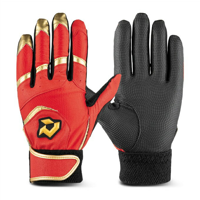 ストレスのない握り心地を実現。グリップ力、フィット感も追求したハイパフォーマンスモデル。 ■カラー：RD ■サイズ：JM、JL ■素材：合成皮革、ポリエステル、ポリウレタン ■原産国：インドネシア ■機能：ウォッシャブル、3Dストレッチ 検索ワード：左打者用 右打者用 バッティング手袋 バッティンググラブ 一般用