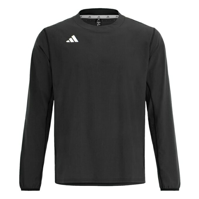 クールでドライな状態をキープし、トレーニングに集中しやすいクライマクールテクノロジー搭載の長袖Tシャツ。 軽やかな着心地とスムーズな動きを追求したアディゼロ ダグアウト トレーニング 長袖Tシャツは、本格的なプレーヤーから野球を愛する全ての人に向けた長袖Tシャツ。ダグアウトでもリラックスして過ごせる、安心感と快適さを提供する一枚。 アディダスのクライマクールテクノロジーが汗を素早く吸収・拡散し、涼しくドライな状態をキープ。軽量で伸縮性に優れたウーブン素材がボディに使われ、暑い環境下でも俊敏な動きと高い集中力をサポートする。 背中と脇下に施したレーザー加工の通気パネルが、衣服内の熱を逃がしてクールダウンをサポート。袖口のバインディングにより袖が手元まで落ちにくく、プレーの妨げにならないフィット感をキープ。 4本針のフラットロックシームにより耐久性を高め、長袖Tシャツとして長く信頼して着られる一枚に仕上げている。ロゴに施した熱転写のリフレクティブのディテールが存在感をプラスし、フィールドの内外で印象的なスタイルを演出する。 ■カラー：BLACK ■サイズ：M、L、XL ■フィット：ルーズフィット ■素材：ポリエステル86% / ポリウレタン14% ■機能： プレーンウィーブ構造 クライマクールテクノロジー ※商品画像はサンプルのため、若干の仕様変更がある場合がございます。予めご了承下さい。 検索ワード：アンダーウェア コンプレッションインナー コンプレッション インナー 長そで 機能インナー インナーシャツ 野球ウェア