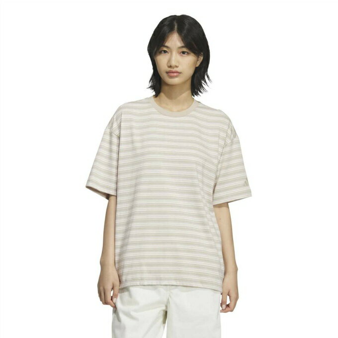 Tops - アディダス(adidas) Tシャツ 半袖 レディース スタジアム クローム オーバーサイズフィット マルチストライプ 半袖Tシャツ KF8218 DK594