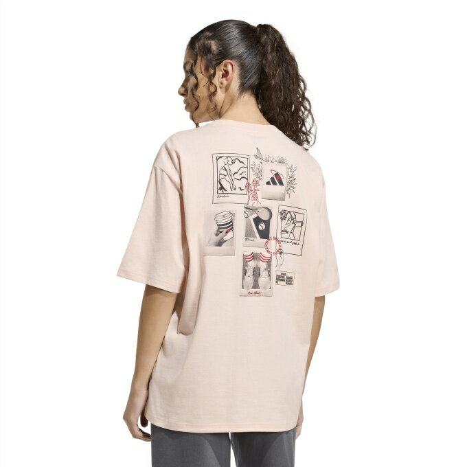 アディダス(adidas) Tシャツ 半袖 レディース MINI EMBROIDERY OVERSIZED GRAPHIC ...