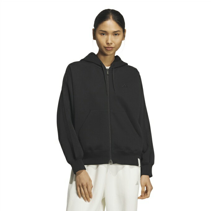 アディダス(adidas) スウェットパーカー レディース エッセンシャルズ プラス スリーストライプス スペーサーニット ルーズフィット フルジップ パーカー KF8275 L5529