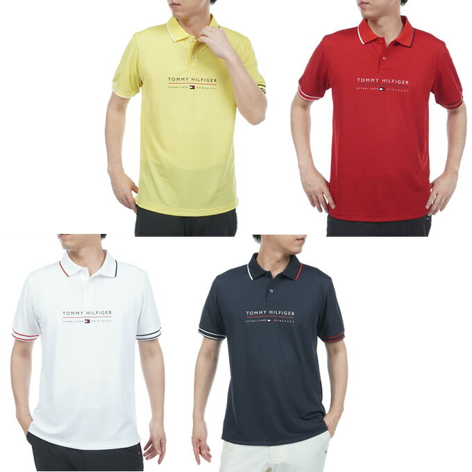 樂天商城 - トミーヒルフィガーゴルフ(TOMMY HILFIGER GOLF) ゴルフウェア ポロシャツ 半袖 メンズ フロントロゴ 半袖ポロシャツ THMA617 【2026年春夏モデル】