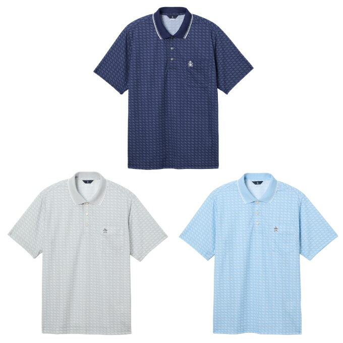 樂天商城 - マンシング(Munsingwear) ゴルフウェア ポロシャツ 半袖 メンズ SUNSCREENモノグラムグラフィックプリント半袖ポロシャツ MG6SHS58M 【2026年春夏モデル】