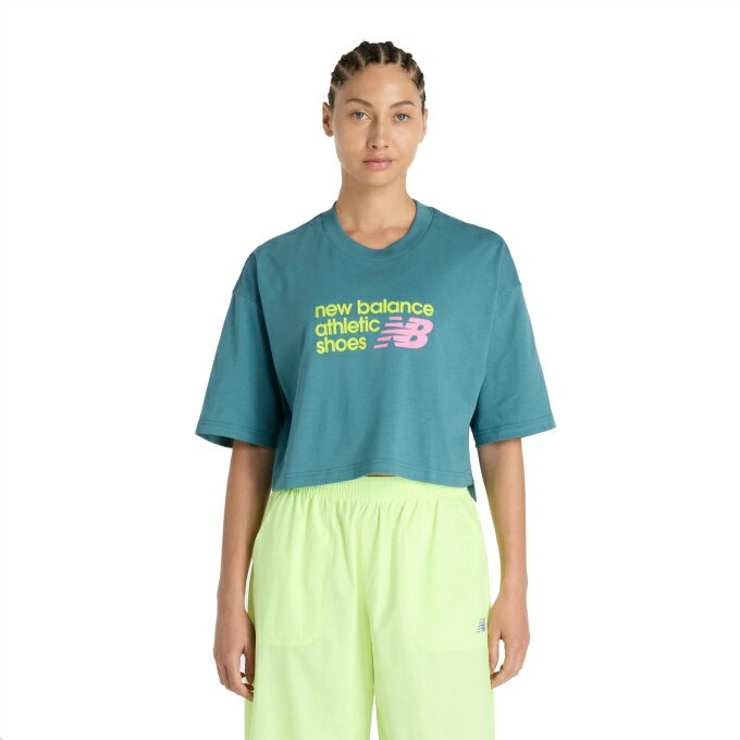 Tops - ニューバランス new balance Tシャツ 半袖 レディース Athletics プレミアムチェストロゴ クロップショートスリーブTシャツ WT51908-AAZ