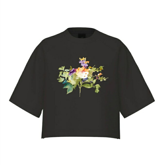 乐天商城 - ニューバランス new balance Tシャツ 半袖 レディース ウォーターカラーマルチボクシーTシャツ WT61371R-BK