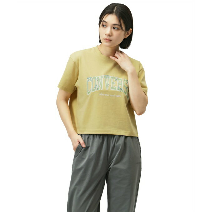 コンバース(CONVERSE) Tシャツ 半袖 レディース リボンアーチロゴ 半袖T 42300441(4.0)